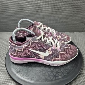 Womens Sz 6 Burgundy Nike Free 5.0 TR Fit 4 Print Running Shoes